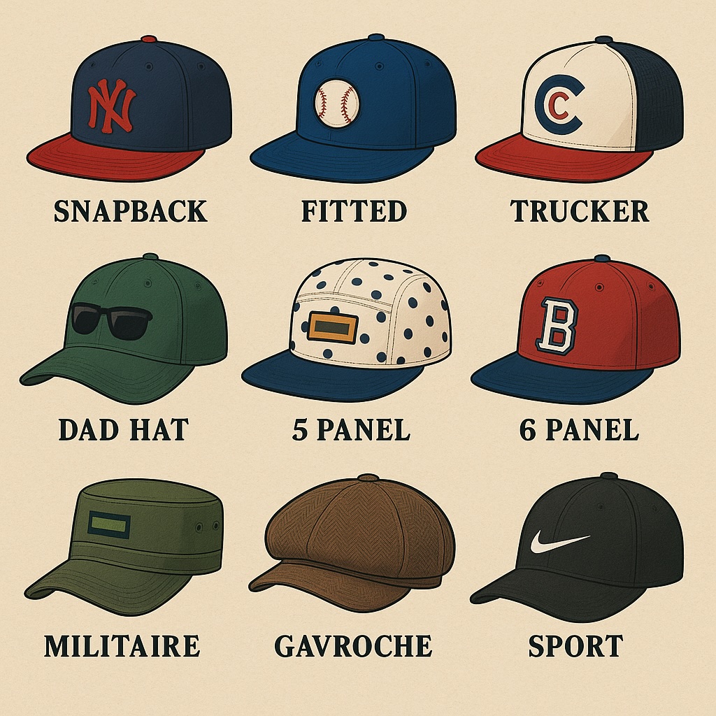 Quels sont les 9 modèles de casquette ?