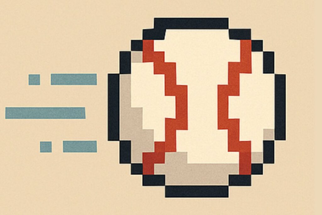 pixel art baseball balle lancee