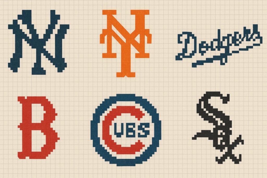 pixel art baseball logo equipe